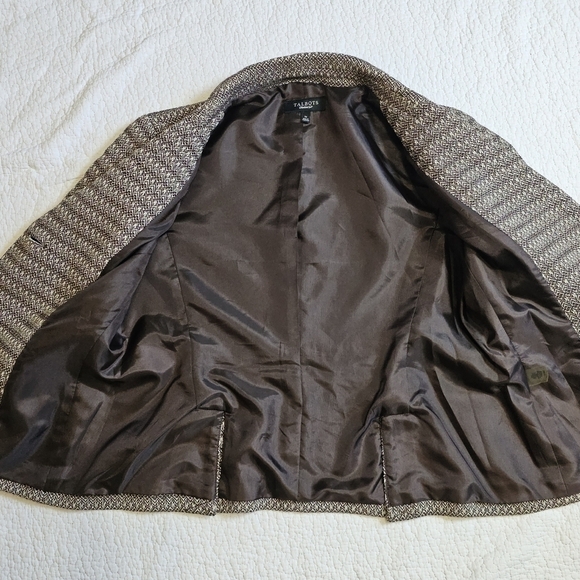 Talbots Wool Blend Brown Tweed Button Blazer - Picture 7 of 9
